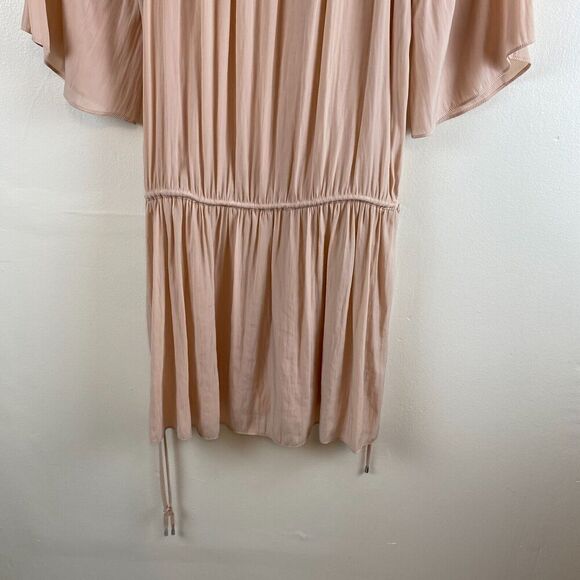 RAMY BROOK Silk Dress Sz M Pink Long Sleeve Romantic Flowy Sheer Coquette Boho - Picture 12 of 16